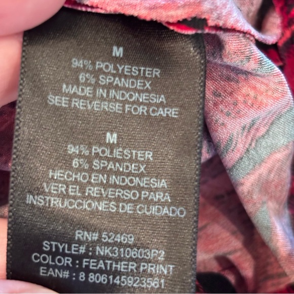 Norma Kamali Faux Wrap Jersey Dress, Feather Print, Medium, Office Cocktail - Picture 12 of 16